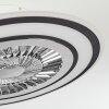 Terradura plafondventilator LED Chroom, Zwart, Wit, 1-licht, Afstandsbediening