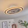 Terradura plafondventilator LED Chroom, Zwart, Wit, 1-licht, Afstandsbediening