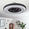Qualiano plafondventilator LED Zwart, Wit, 1-licht, Afstandsbediening