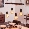 Ajaccio Hanglamp Hout donker, Zwart, 4-lichts