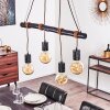 Ajaccio Hanglamp Hout donker, Zwart, 4-lichts