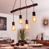Ajaccio Hanglamp Hout donker, Zwart, 4-lichts