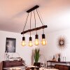 Ajaccio Hanglamp Hout donker, Zwart, 4-lichts