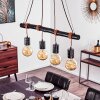 Ajaccio Hanglamp Hout donker, Zwart, 4-lichts