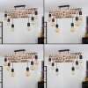 Ajaccio Hanglamp Hout licht, Zwart, 6-lichts