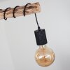 Ajaccio Hanglamp Hout licht, Zwart, 6-lichts