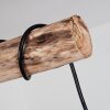 Ajaccio Hanglamp Hout licht, Zwart, 6-lichts
