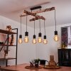 Ajaccio Plafondlamp Hout licht, Zwart, 6-lichts