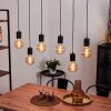 Ajaccio Plafondlamp Hout licht, Zwart, 6-lichts