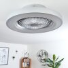Penon plafondventilator LED Zilver, 1-licht, Afstandsbediening