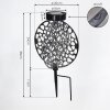 Mesan Solarlamp LED Zwart, Zilver, 1-licht