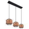 Globo GINA Hanger Hout donker, Zwart, 3-lichts