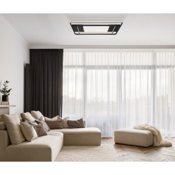 Globo RONDA Plafondpaneel LED Zwart, 1-licht, Afstandsbediening