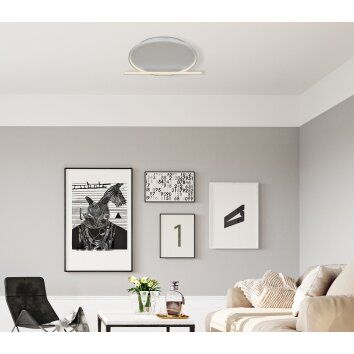 Globo RONDA Plafondpaneel LED Grijs, 1-licht, Afstandsbediening