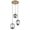 Globo BLACKY I Hanglamp Messing, 3-lichts
