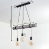 Canedo Hanglamp Grijs, Zwart, 3-lichts