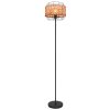 Globo GINA Staande lamp Hout donker, Zwart, 1-licht