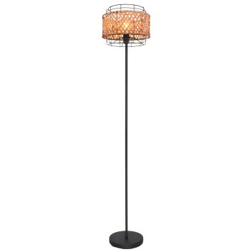 Globo GINA Staande lamp Hout donker, Zwart, 1-licht