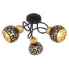 Globo SARRA Plafondlamp Zwart, 3-lichts