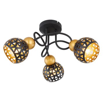 Globo SARRA Plafondlamp Zwart, 3-lichts