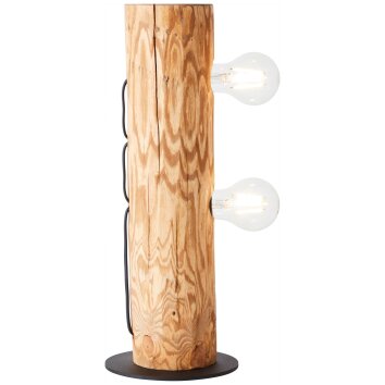Brilliant Odun Tafellamp Hout licht, Zwart, 2-lichts