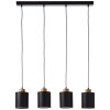 Brilliant Vonnie Hanglamp Hout licht, Zwart, 4-lichts