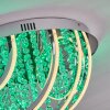 Toirano Plafondlamp LED Chroom, Glitter effect, Zilver, Wit, 2-lichts, Afstandsbediening, Kleurwisselaar