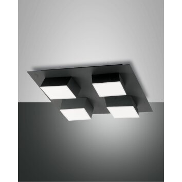 Fabas Luce Lucas Plafondlamp LED Antraciet, 4-lichts