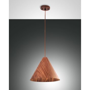Fabas Luce Esino Hanglamp Hout donker, 1-licht