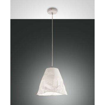 Fabas Luce Crumple Hanglamp Wit, 1-licht
