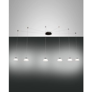 Fabas Luce Arabella Hanglamp LED Zwart, 6-lichts