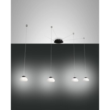 Fabas Luce Arabella Hanglamp LED Zwart, 4-lichts
