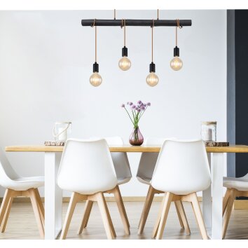 Globo LEO Hanger Zwart, 4-lichts