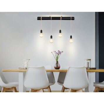 Globo MAGNUS Hanger Zwart, 4-lichts