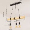 Canedo Hanglamp Natuurlijke kleuren, Zwart, 3-lichts