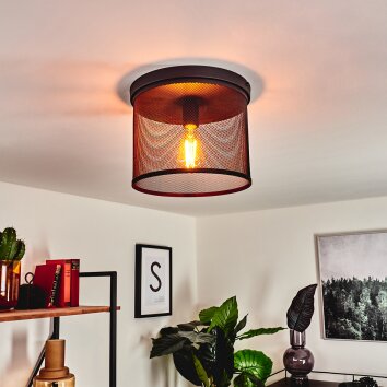 Nelvik Plafondlamp Zwart, 1-licht