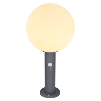 Globo OSSY Sokkellamp Antraciet, 1-licht, Bewegingsmelder