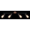 Globo WILLA Plafondlamp Hout donker, Zwart, 4-lichts