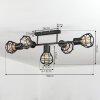 Pila Plafondlamp Zwart, 5-lichts