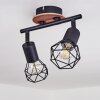 Borio Plafondlamp Bruin, Zwart, 2-lichts