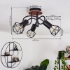 Borio Plafondlamp Bruin, Zwart, 3-lichts