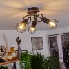 Borio Plafondlamp Bruin, Zwart, 3-lichts