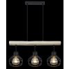 Globo CLASTRA Hanger Hout licht, Zwart, 3-lichts