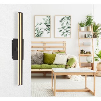 Globo VIGGO Muurlamp LED Aluminium, Zwart, 1-licht