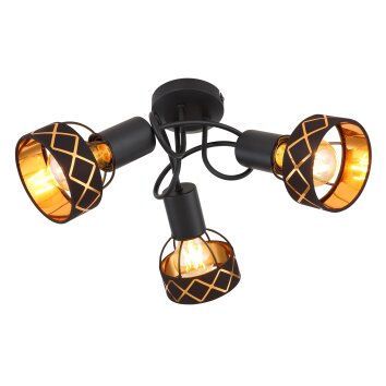 Globo BLANCA Plafondlamp Zwart, 3-lichts