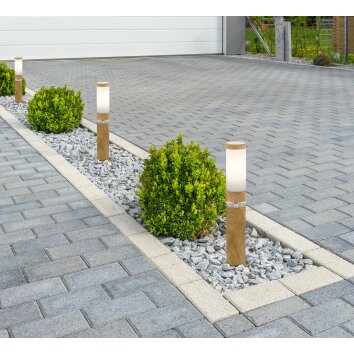 Globo JAICY Padverlichting Bruin, houtlook, 2-lichts