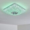 Lovisa Plafondlamp LED Chroom, Wit, 1-licht, Afstandsbediening, Kleurwisselaar
