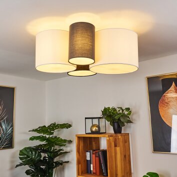 Trisett Plafondlamp Grijs, Zwart, Wit, 4-lichts