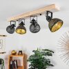 Osina Plafondlamp Bruin, Zwart, 4-lichts