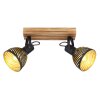 Globo LENNA Plafondlamp Hout donker, Zwart, 2-lichts